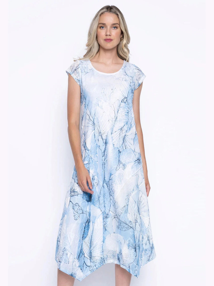 Picadilly Cap Sleeve Printed Dress in Extra Small – stepup.fashion