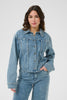 Kaffe Kedorina Denim Jacket Light Wash with Rhinestuds